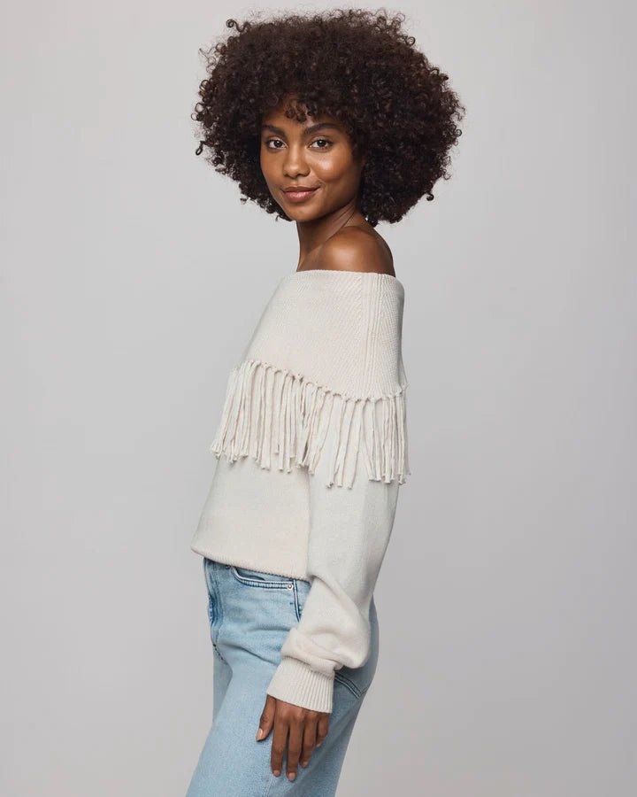 Simone Fringe Sweater - Oak - Elle Maxine