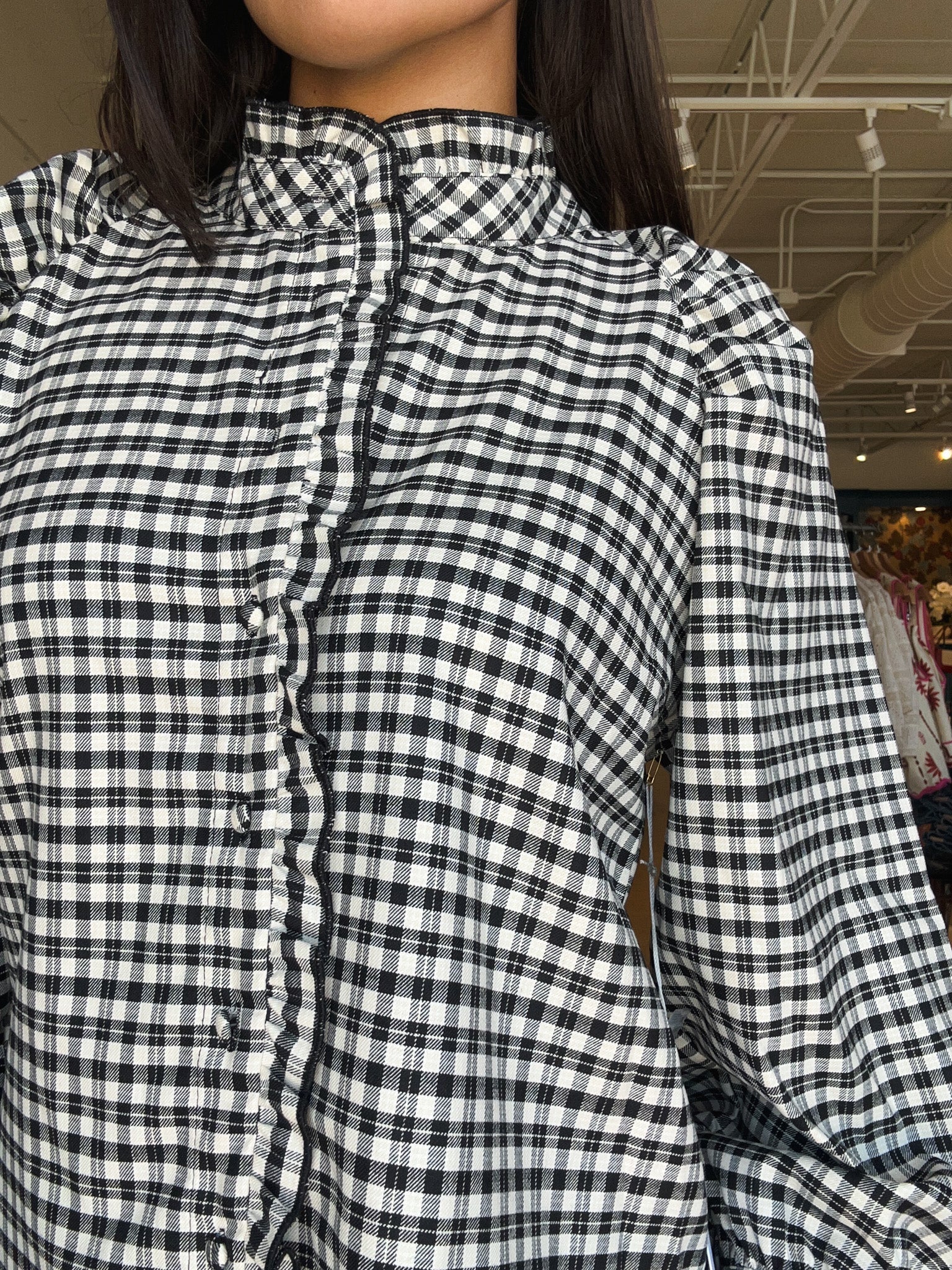 Sisley Long Sleeve Plaid Blouse - Elle Maxine