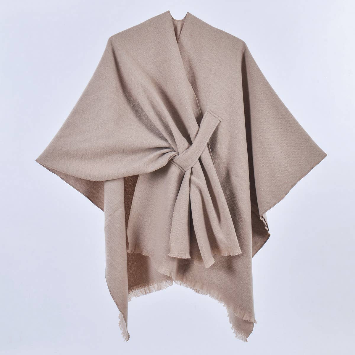 Sloane Cape Shawl - Beige - Elle Maxine