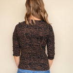 Snap Printed Rib Cardigan - Elle Maxine