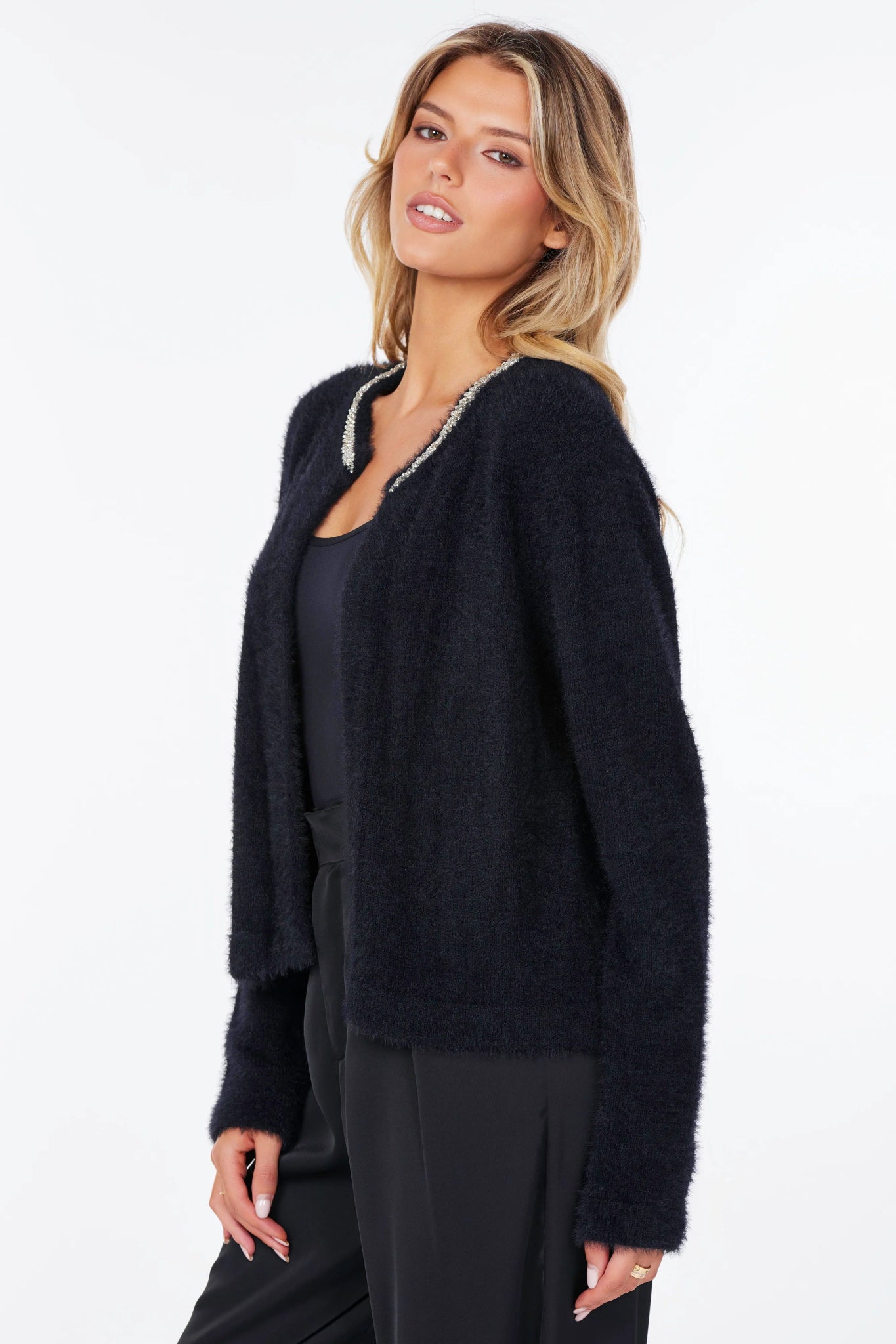 Sofia Sparkle Cardigan - Black - Elle Maxine