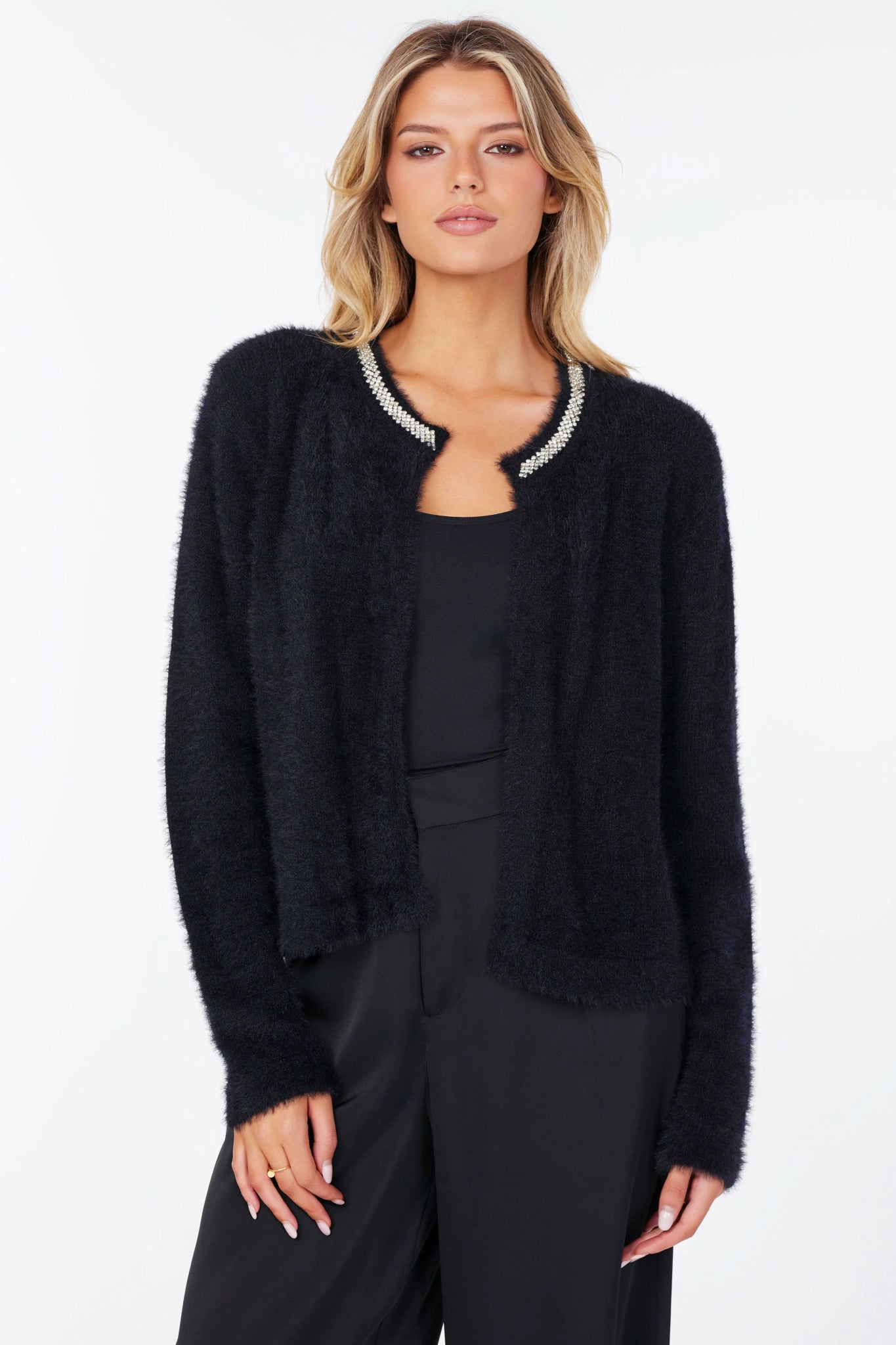 Sofia Sparkle Cardigan - Black - Elle Maxine