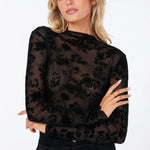 Spencer Funnel Neck - Black Floral - Elle Maxine