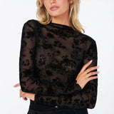 Spencer Funnel Neck - Black Floral - Elle Maxine