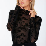 Spencer Funnel Neck - Black Floral - Elle Maxine