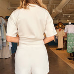 Starry Soft Knit Skort - White - Elle Maxine