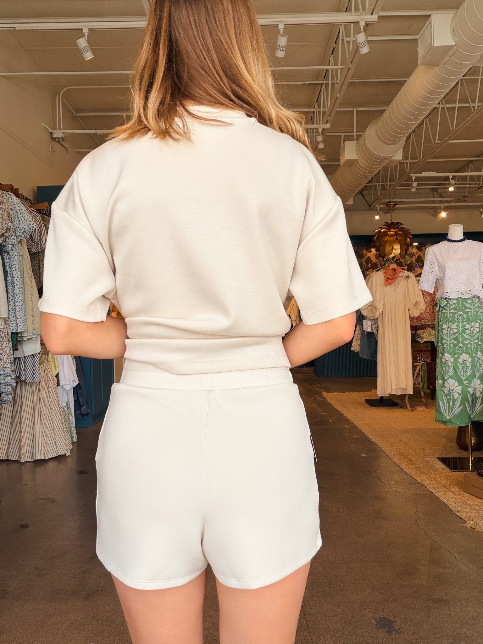 Starry Soft Knit Skort - White - Elle Maxine