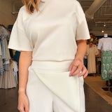 Starry Soft Knit Skort - White - Elle Maxine