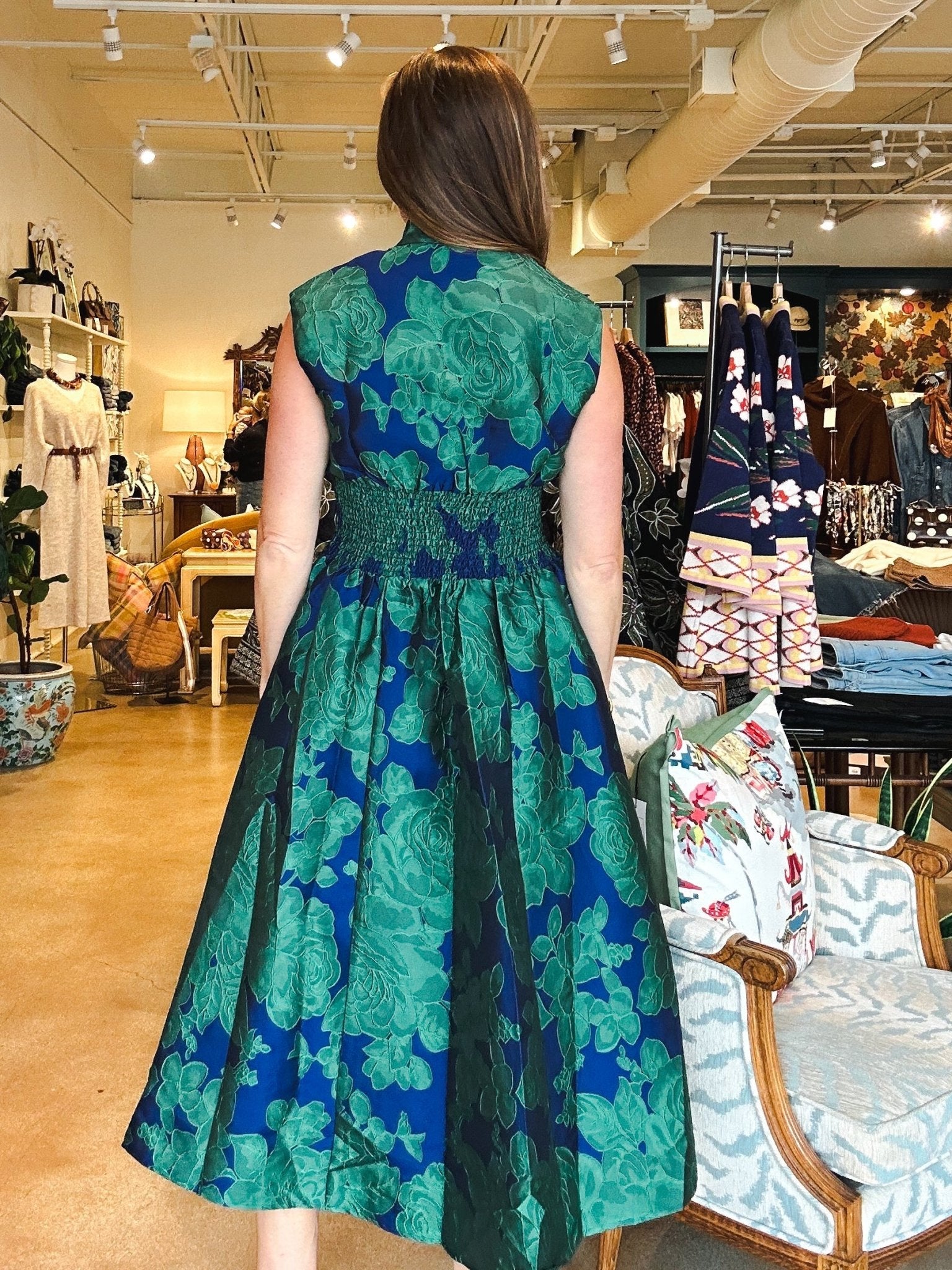 Stella Jacquard Front Zip Dress - Elle Maxine