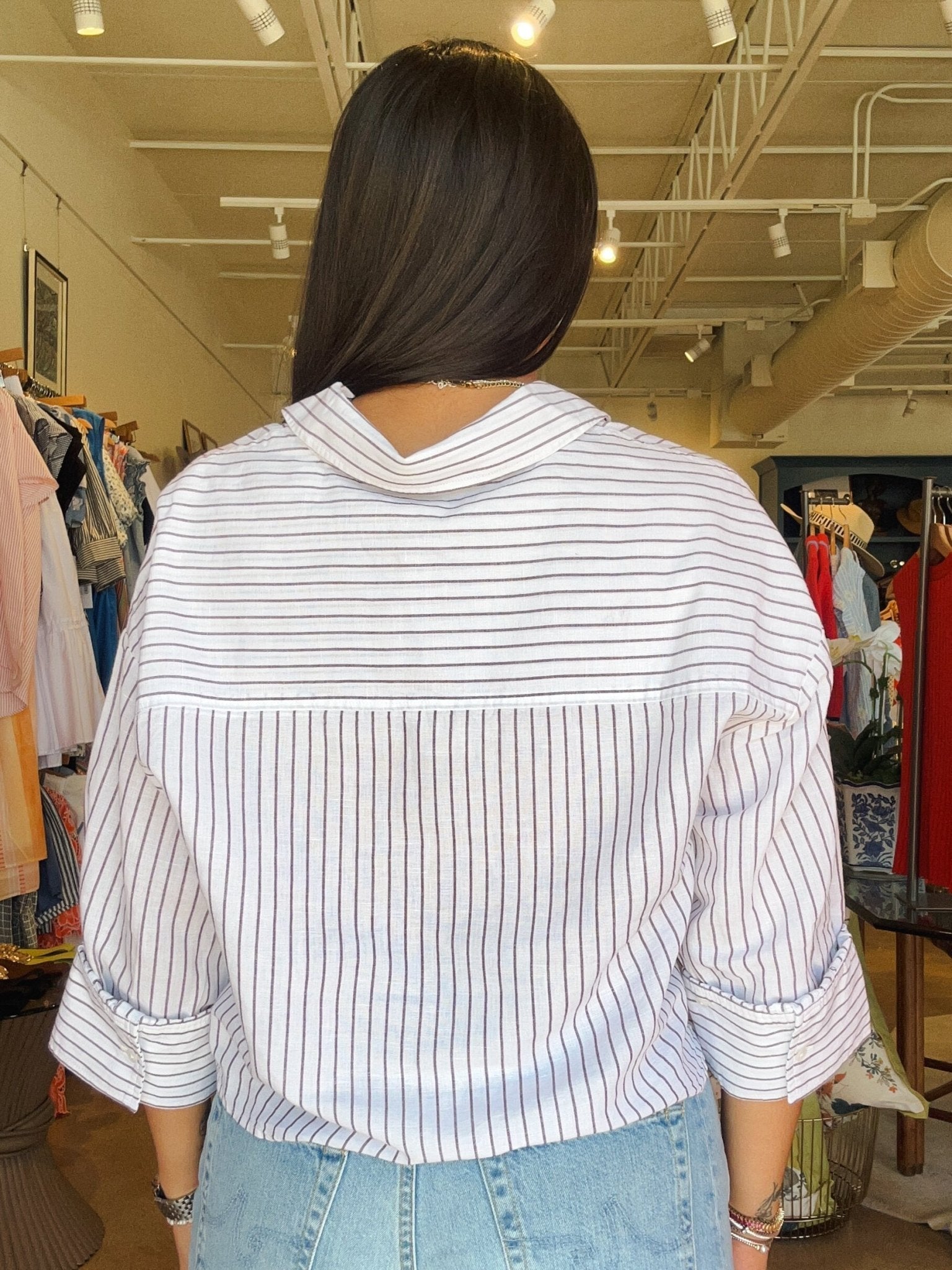 Stormi Stripe Button Down Top - Elle Maxine