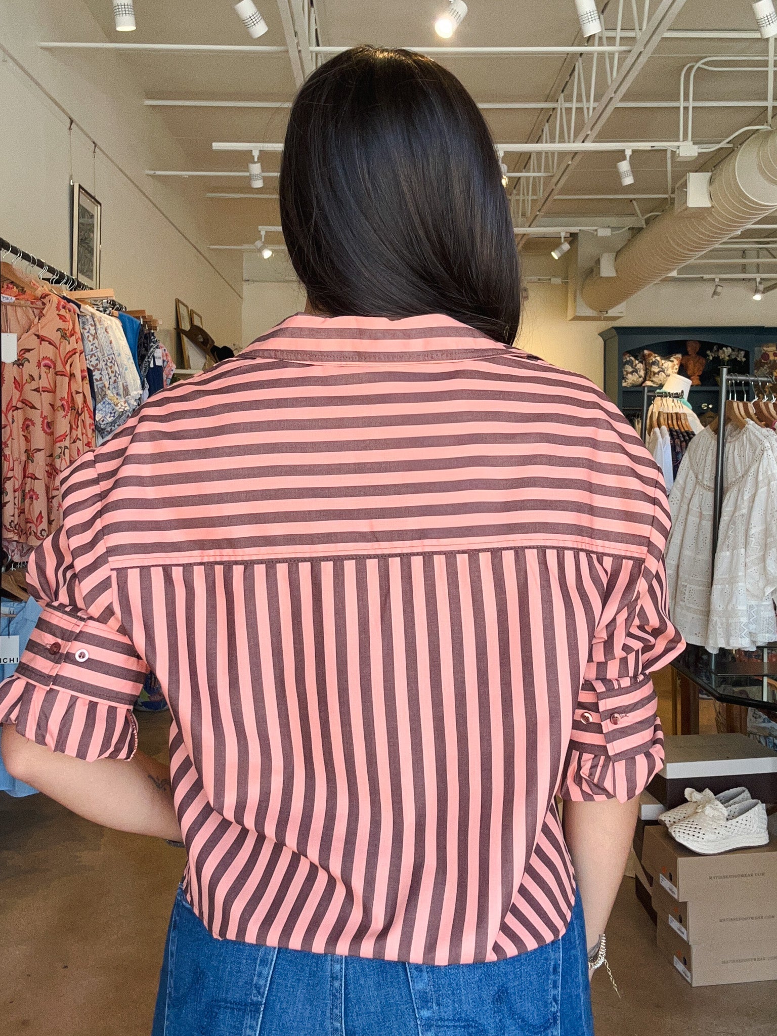 Stormi Stripe Button Down Top - Elle Maxine