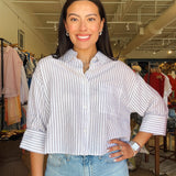 Stormi Stripe Button Down Top - Elle Maxine