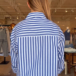 Stormi Stripe Button Down Top - Blue - Elle Maxine