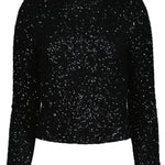 Sublime Funnel Neck Top - Caviar Sparkle - Elle Maxine