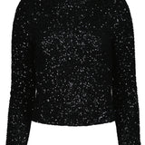 Sublime Funnel Neck Top - Caviar Sparkle - Elle Maxine