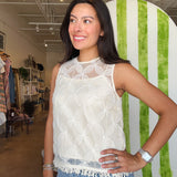 Suki Fringe Hem Sleeveless Top - Elle Maxine