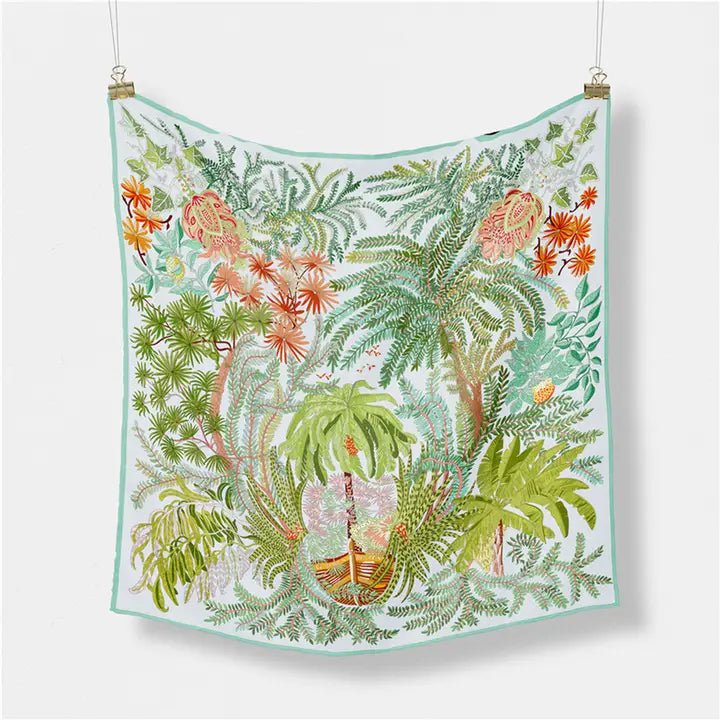 Summer Square Scarf - Green - Elle Maxine