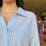 Sumter Dress - Blue Rose Stripe - Elle Maxine