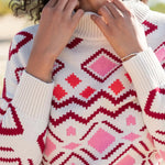 Sun Valley Sweater - Pink/Burgundy - Elle Maxine
