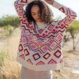 Sun Valley Sweater - Pink/Burgundy - Elle Maxine