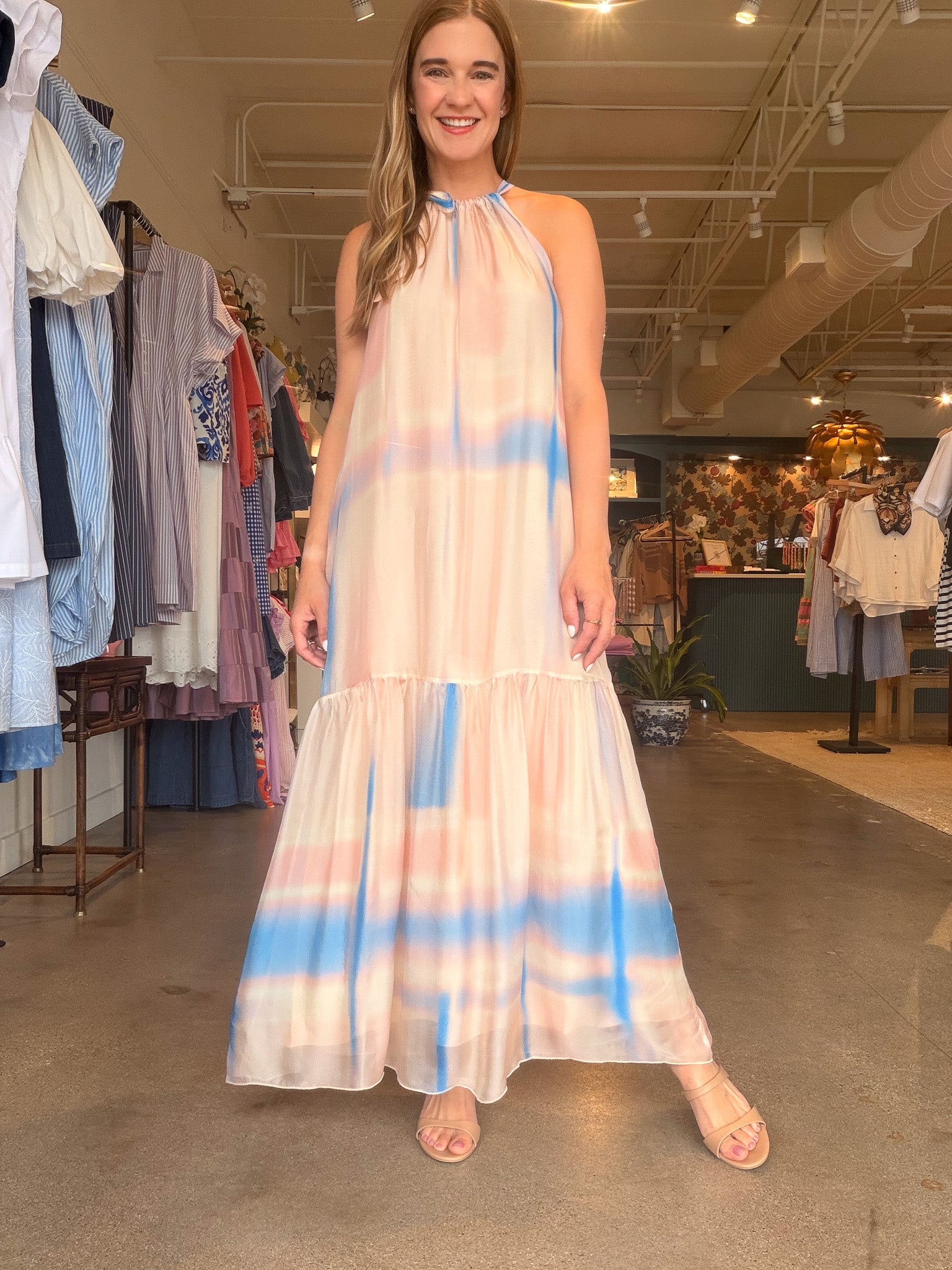 Sunrise Halter Maxi Dress - Elle Maxine