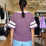 Sunwashed Slub Varsity Tee - Flint - Elle Maxine