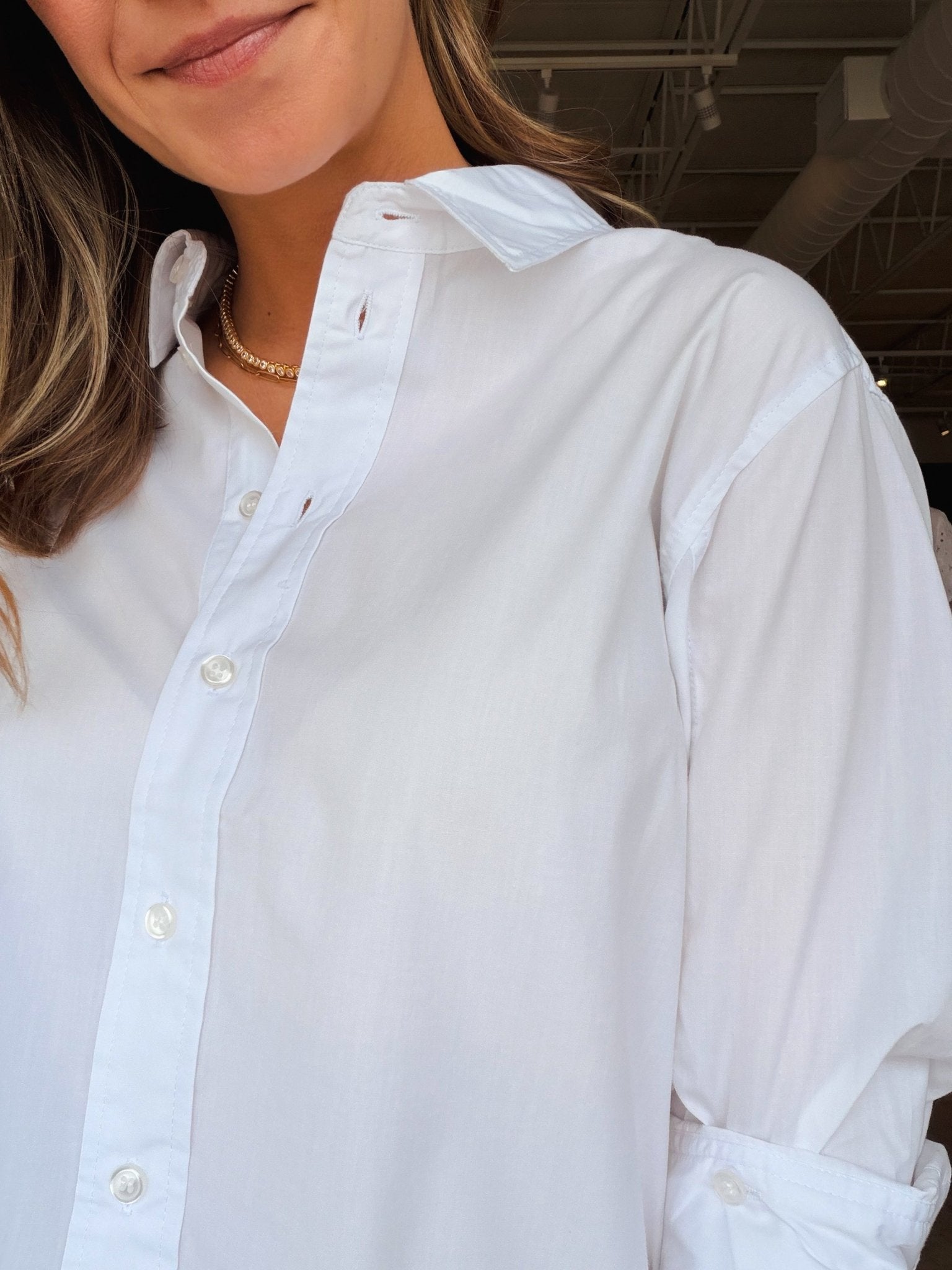 Suri Button Down Top - White - Elle Maxine