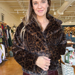 Sutton Fur Jacket - Leopard - Elle Maxine