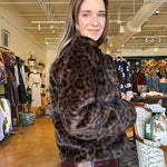 Sutton Fur Jacket - Leopard - Elle Maxine
