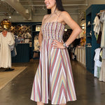 Talia Smocked Stripe Maxi Dress - Elle Maxine