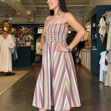 Talia Smocked Stripe Maxi Dress - Elle Maxine