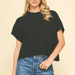 Tate Drop Sleeve Sweater - Black - Elle Maxine