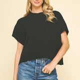 Tate Drop Sleeve Sweater - Black - Elle Maxine
