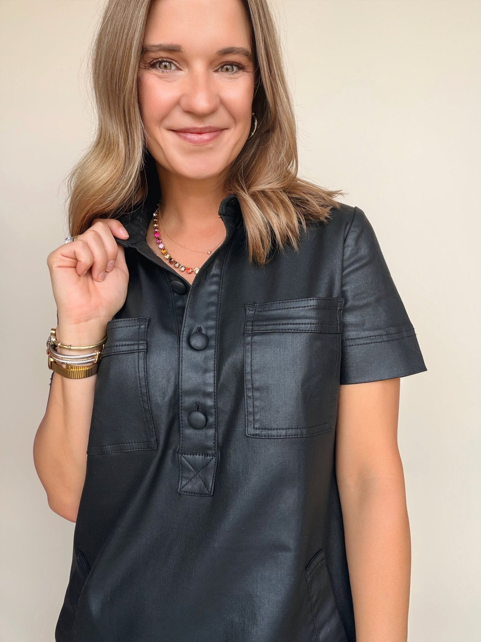 Tatiana Coated Dress - Elle Maxine