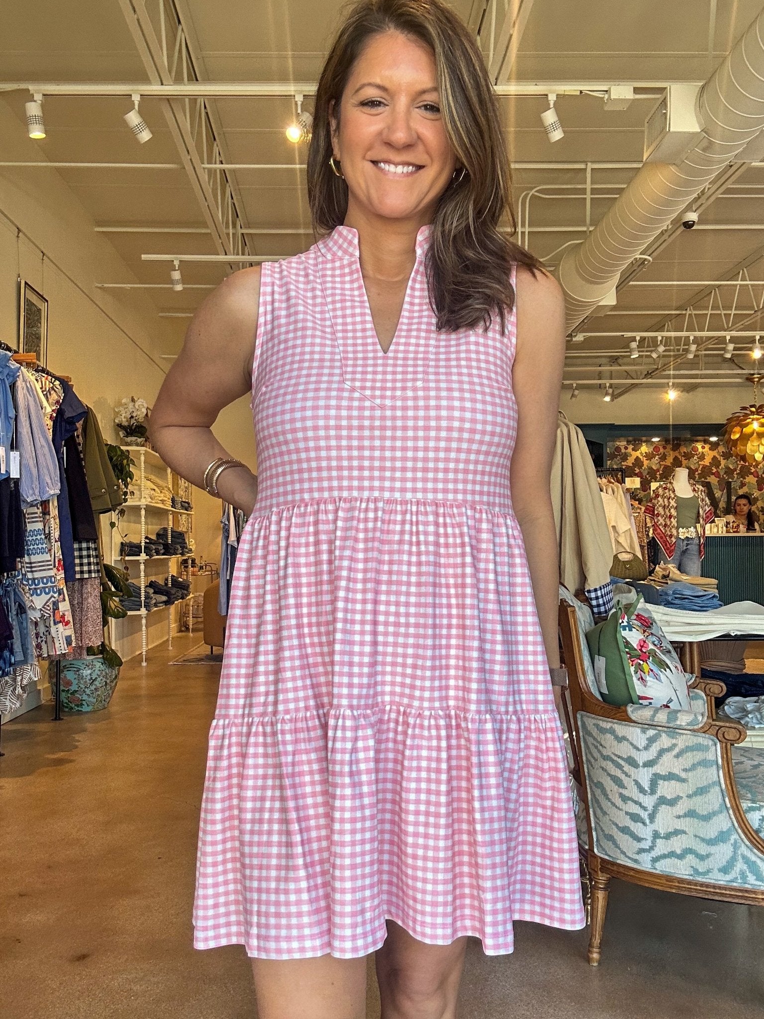 Tatum Dress - Pink Gingham - Elle Maxine