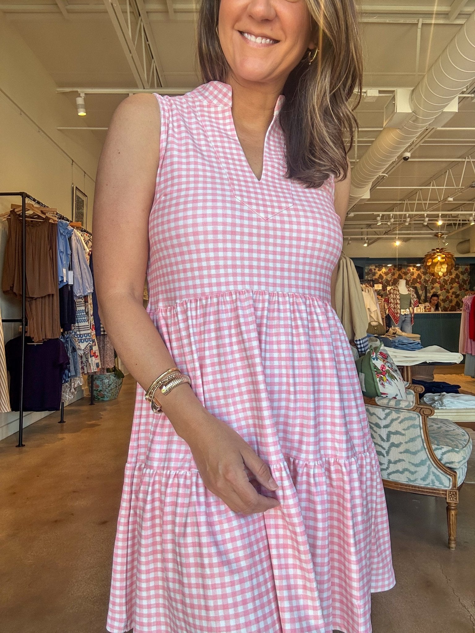 Tatum Dress - Pink Gingham - Elle Maxine