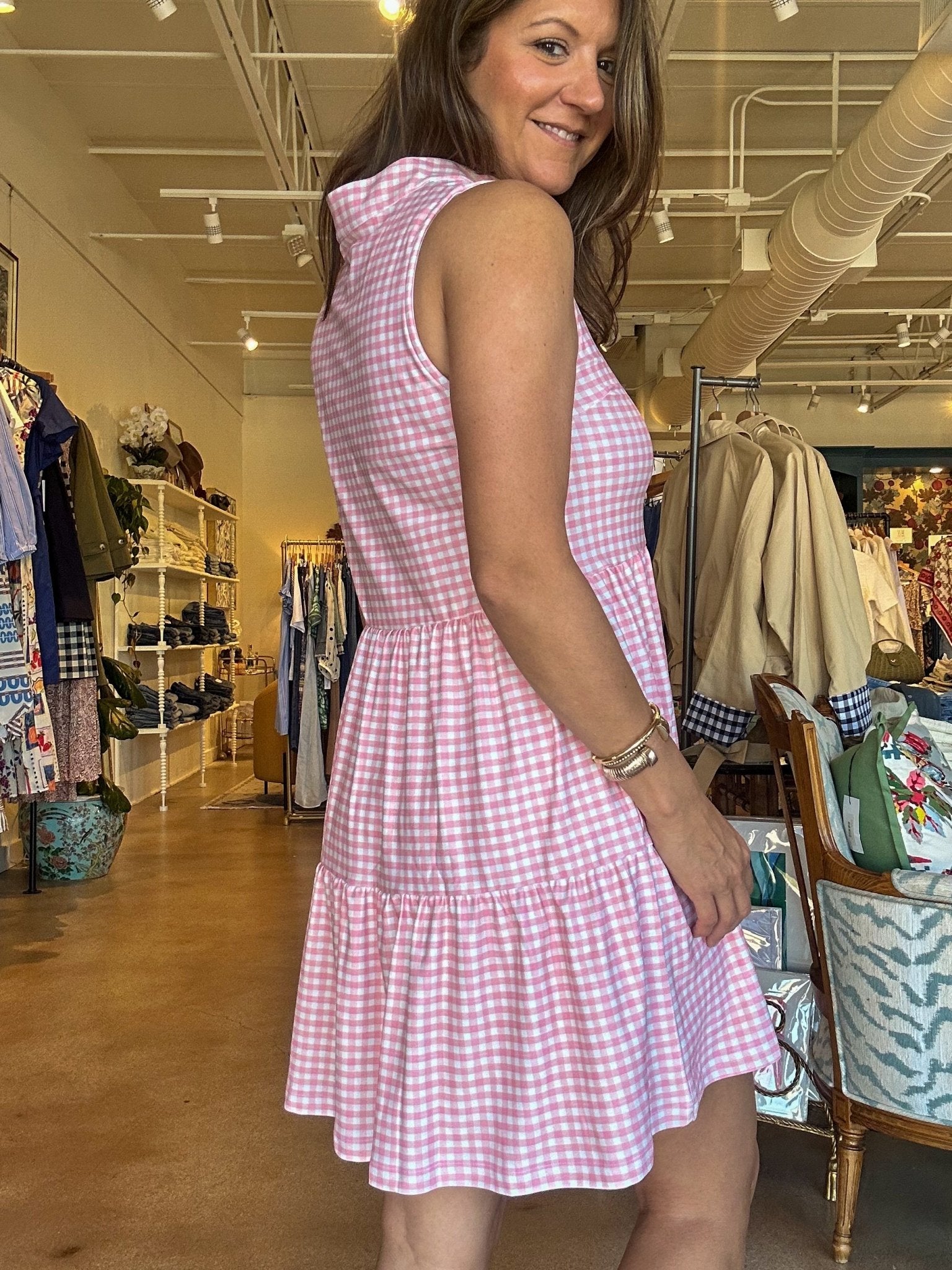 Tatum Dress - Pink Gingham - Elle Maxine