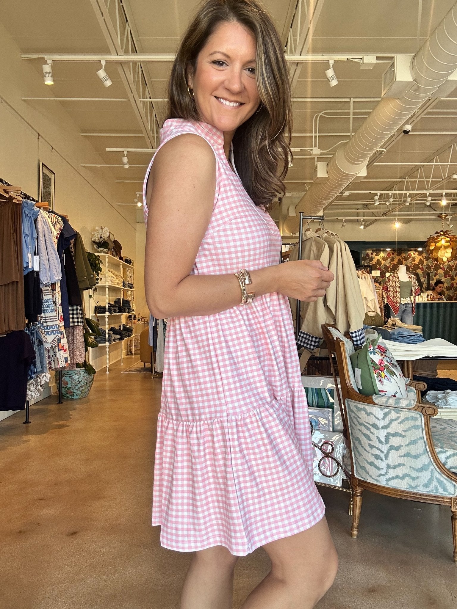 Tatum Dress - Pink Gingham - Elle Maxine