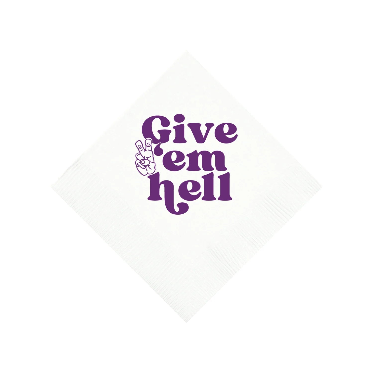 TCU Cocktail Napkins - White - Elle Maxine