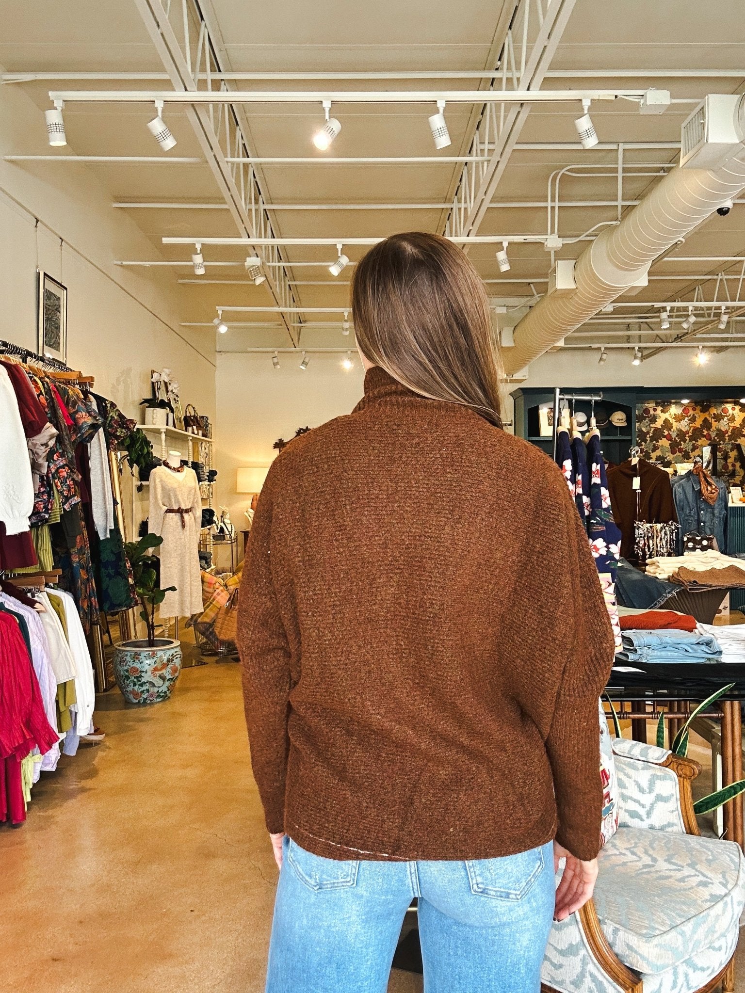 Teddy Cross Front Mock Neck Sweater - Elle Maxine