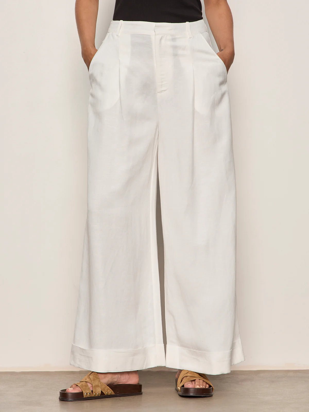 Terrace Linen Pant - Chalk - Elle Maxine