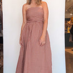 Terracotta Check Maxi Dress - Elle Maxine