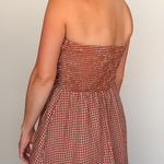 Terracotta Check Maxi Dress - Elle Maxine