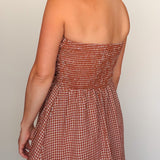 Terracotta Check Maxi Dress - Elle Maxine