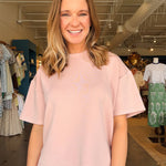 Tess Soft Knit Short Sleeve Top - Pink - Elle Maxine