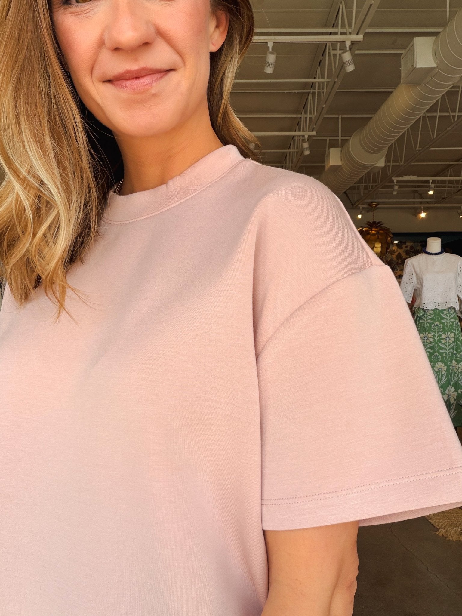 Tess Soft Knit Short Sleeve Top - Pink - Elle Maxine