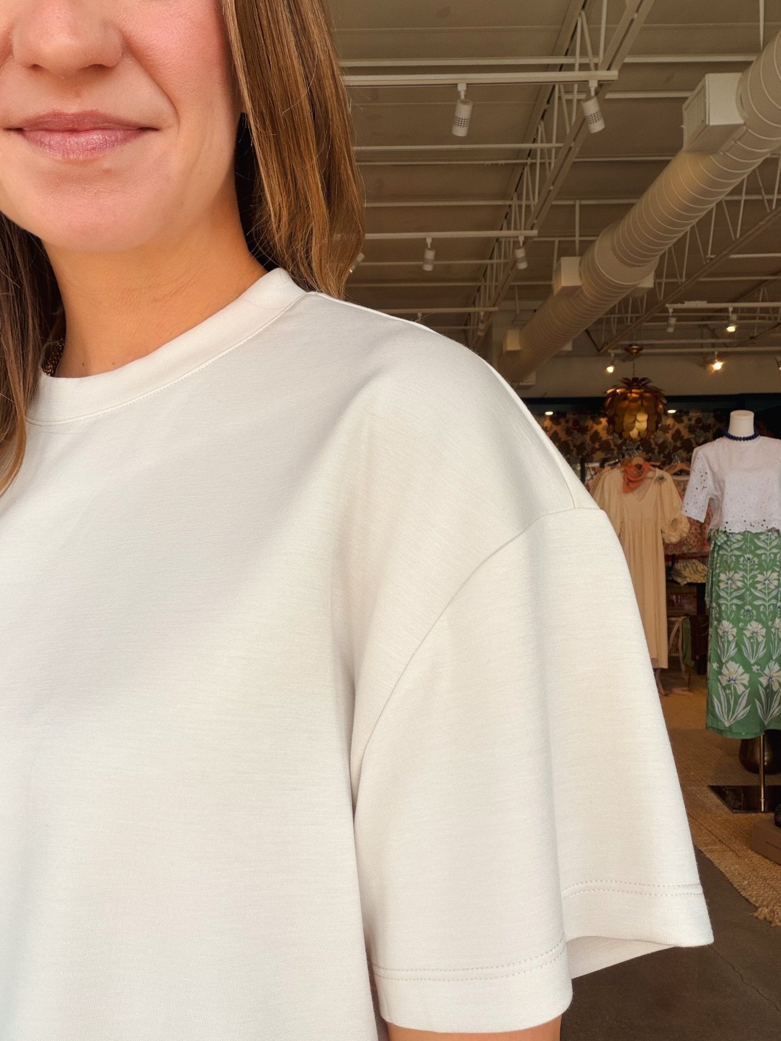Tess Soft Knit Short Sleeve Top - White - Elle Maxine