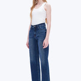 The High Rise Wide Leg - Med Blue - Elle Maxine