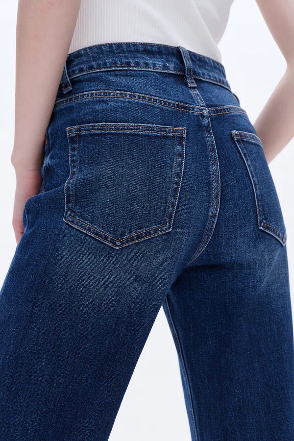The High Rise Wide Leg - Med Blue - Elle Maxine