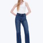 The High Rise Wide Leg - Med Blue - Elle Maxine